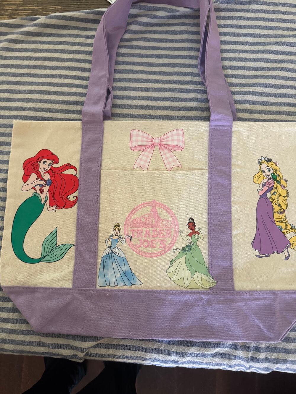 Disney Princess Custom Made Large Tote Bag Rapunzel Belle Cindy Merida Ariel